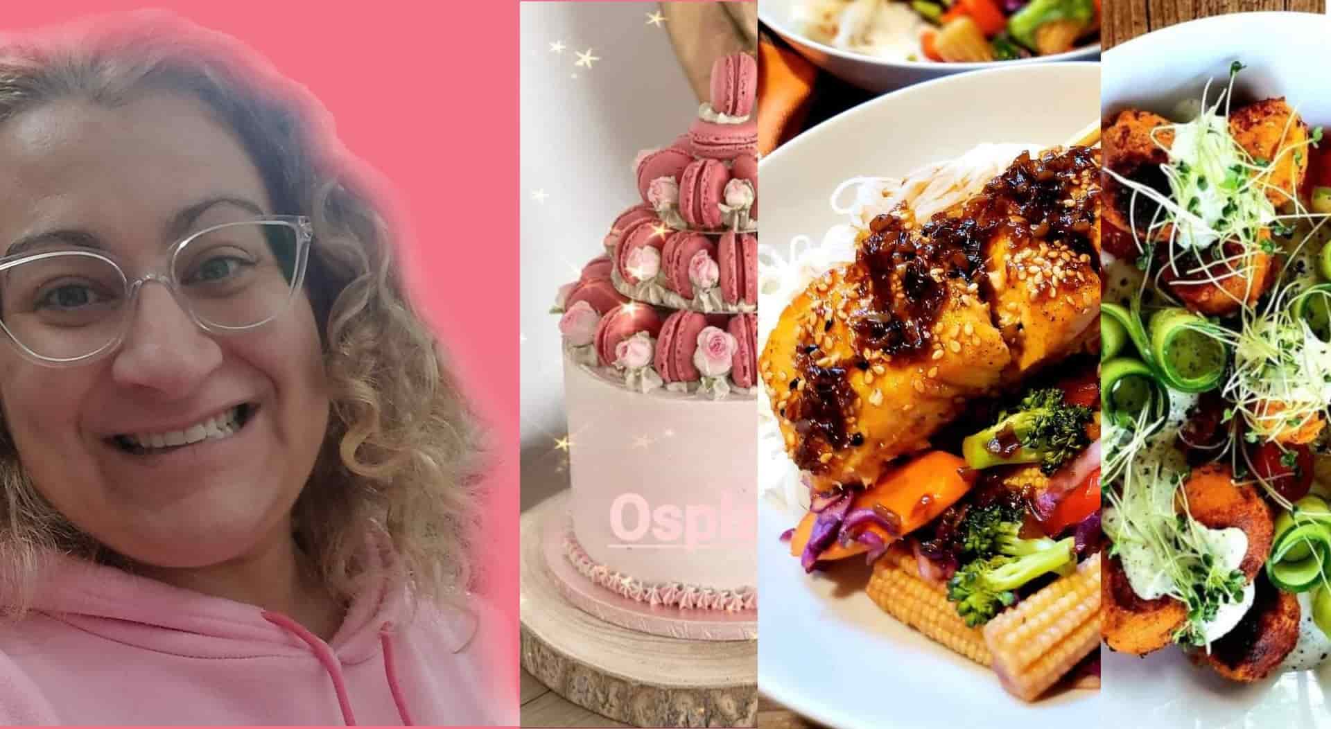 Notre fondatrice avec quelque uns de ses plats